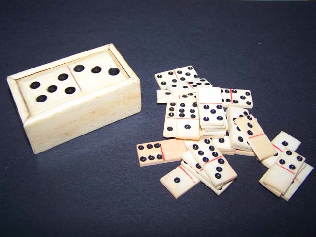 A Civil War era bone Dominoe set circa 1864